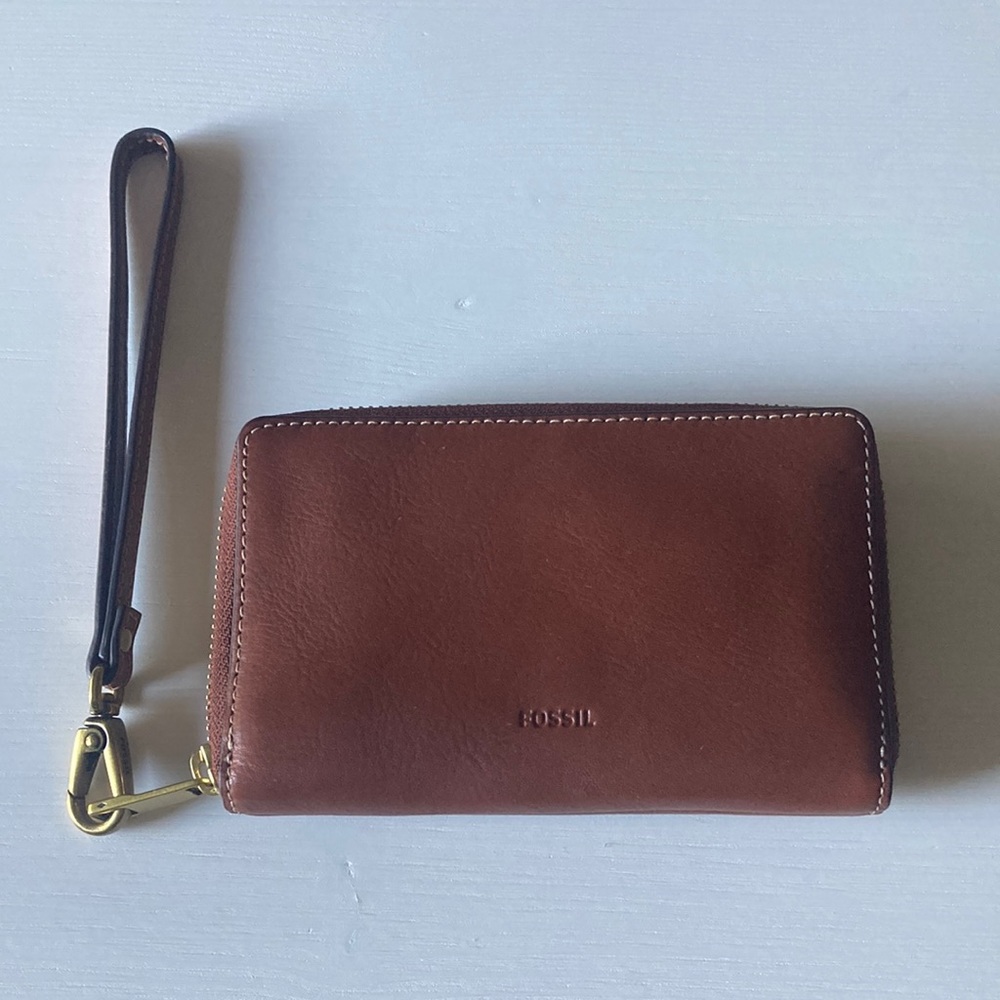 Fossil, wallet wristlet, brown